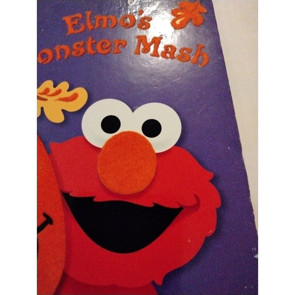 Elmos Monster Mash Sesame Street Board Book Fuzzy Flocked Pumpkins Touch Feel - Picture 8 of 9